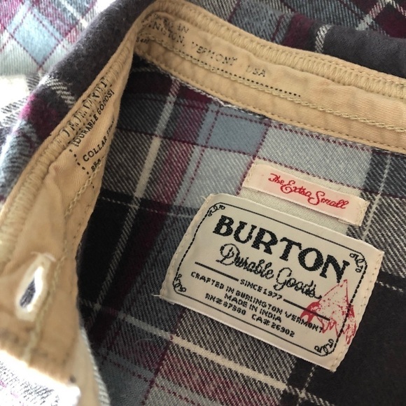 Burton Plaid Button Front Shirt XS - Picture 2 of 11